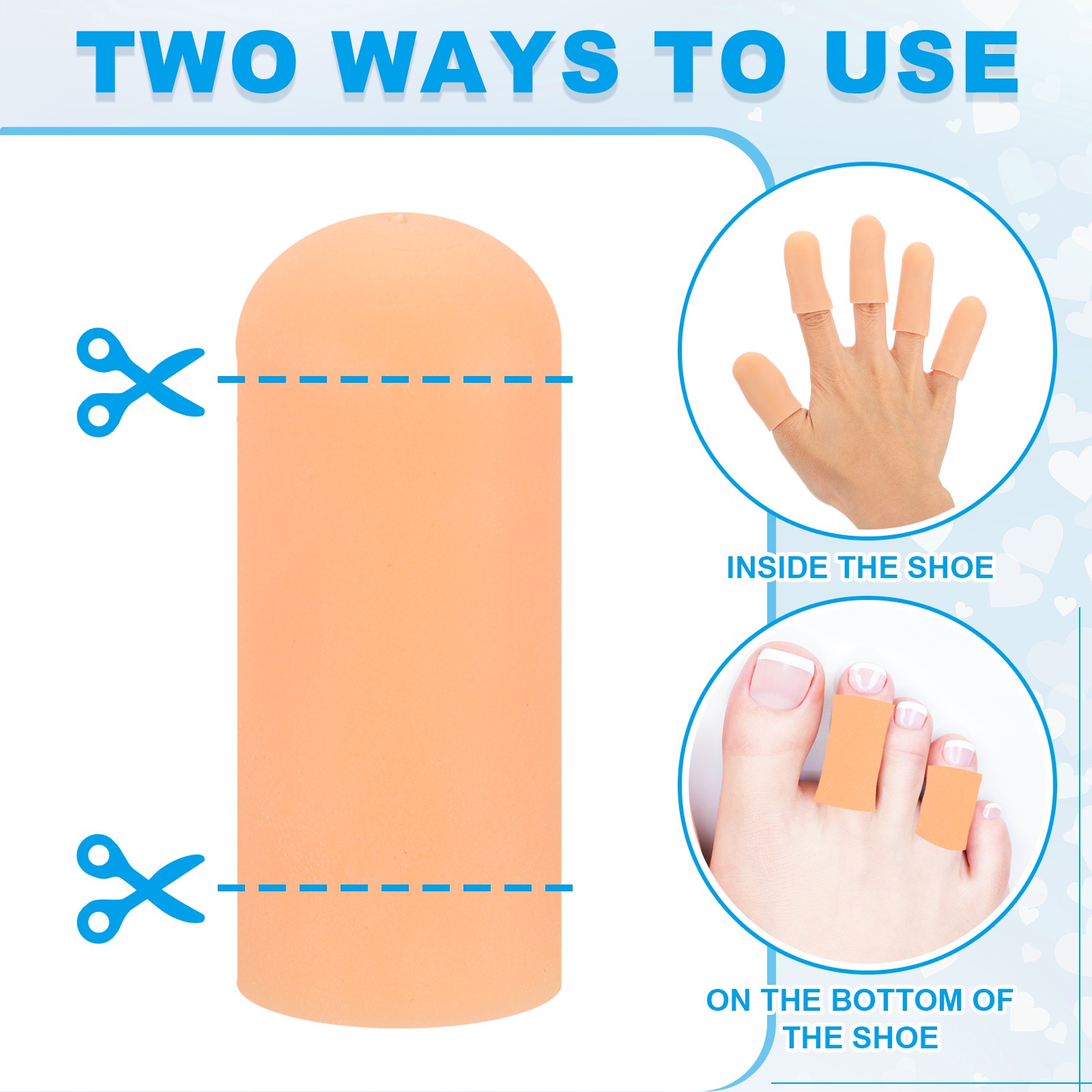 14 Pcs 2″x0.79″ Gel Finger Cots Silicone Finger Tip Protector Support Beige