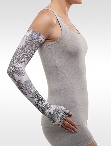 FLORAL GRAY Dreamsleeve Compression Sleeve by JUZO, Gauntlet Option, ANY SIZE