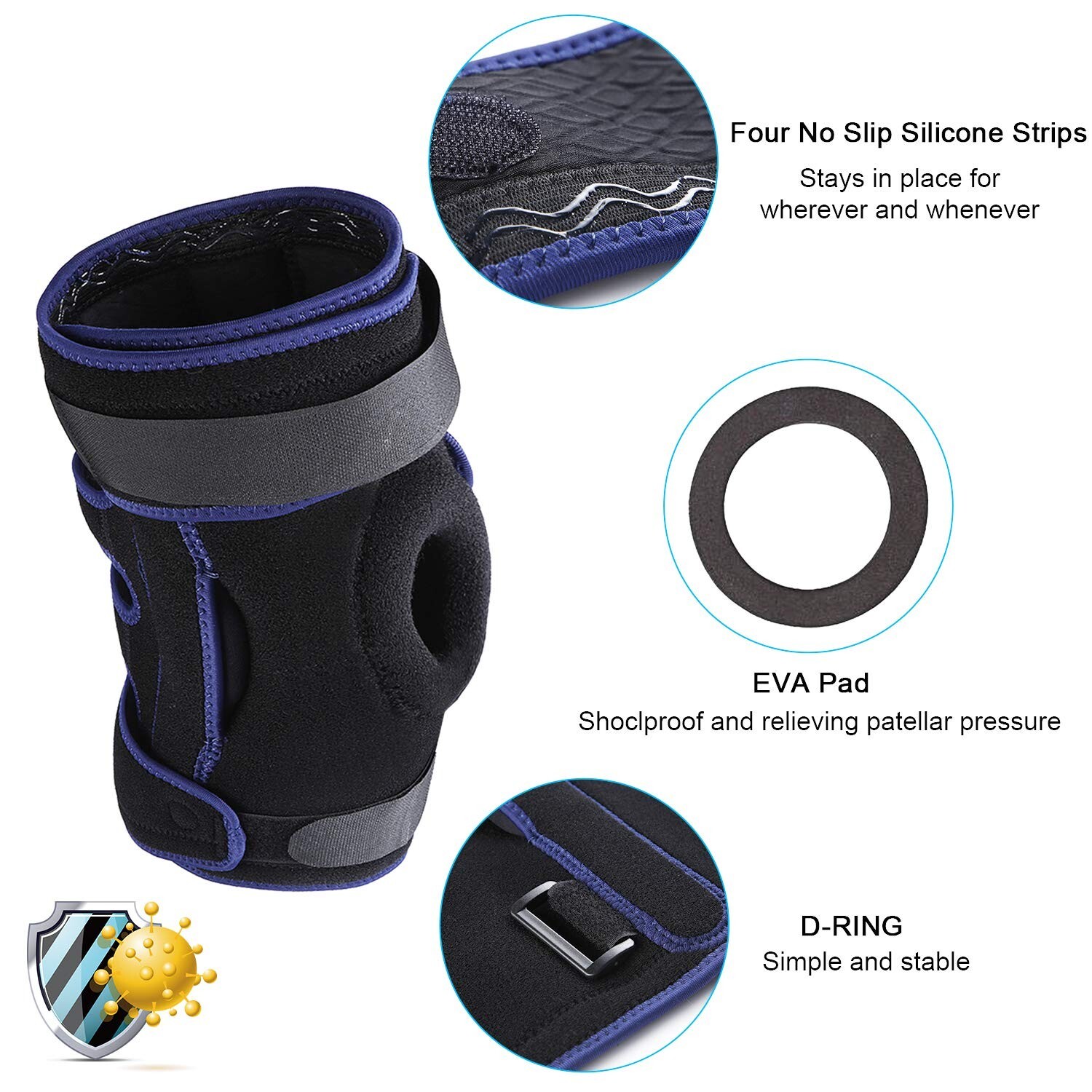 Nvorliy Plus Size Hinged Knee Brace Dual Strap Patellar Stabilization -MEDIUM