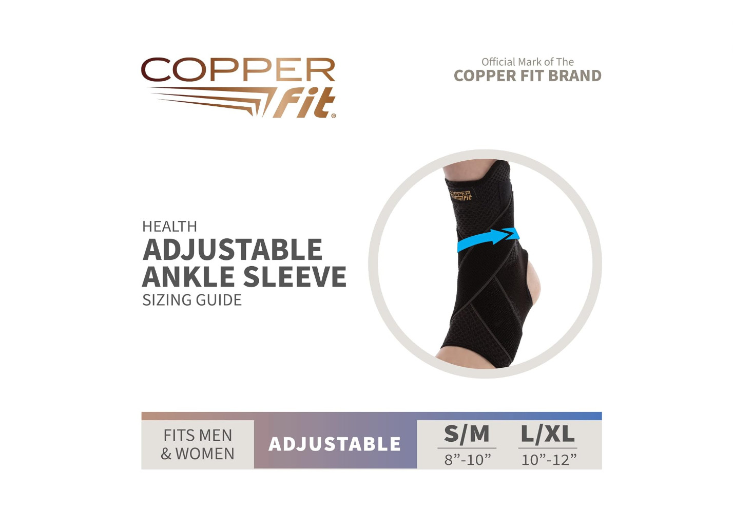 Copper Fit Health+ Ankle Sleeve Compression Support L/Xl; New