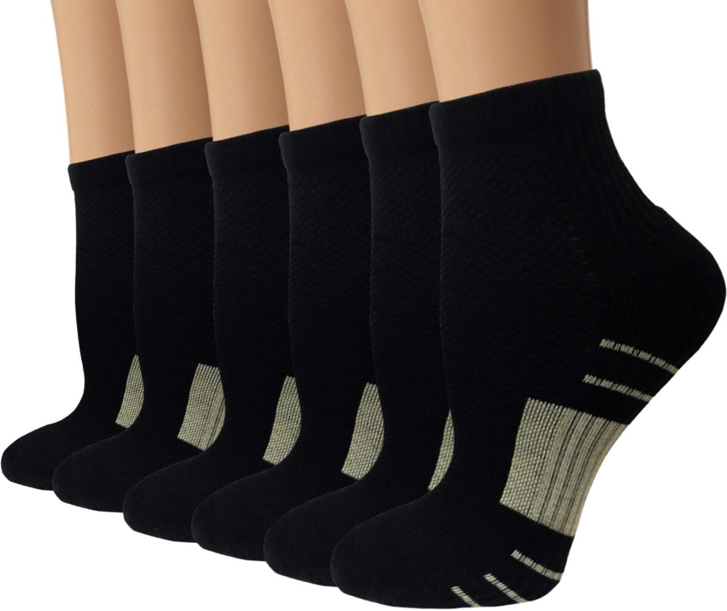 Copper Compression Socks Women and Men 6 Pairs Circulation Arch Support Plantar