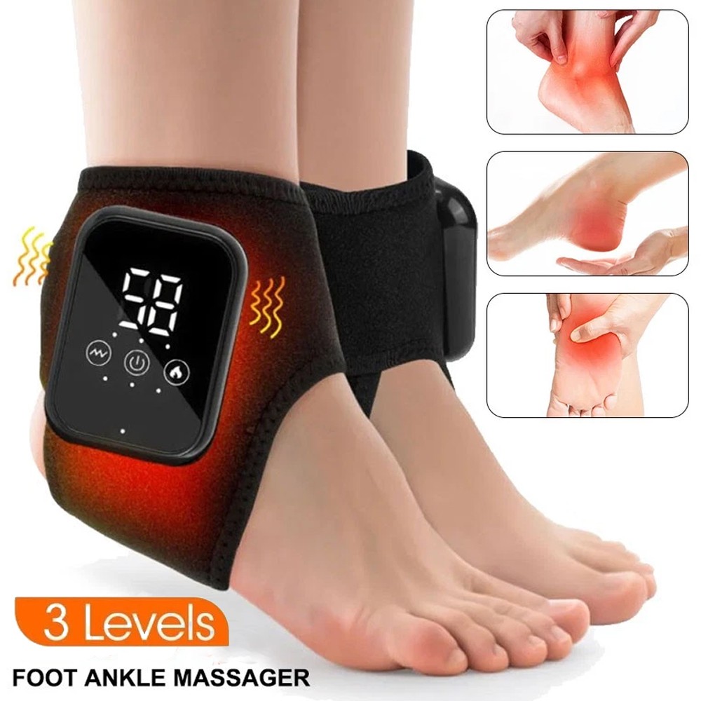 Adjustable Cordless Foot Ankle Massager Heating & Vibration & Timer Pain Relief