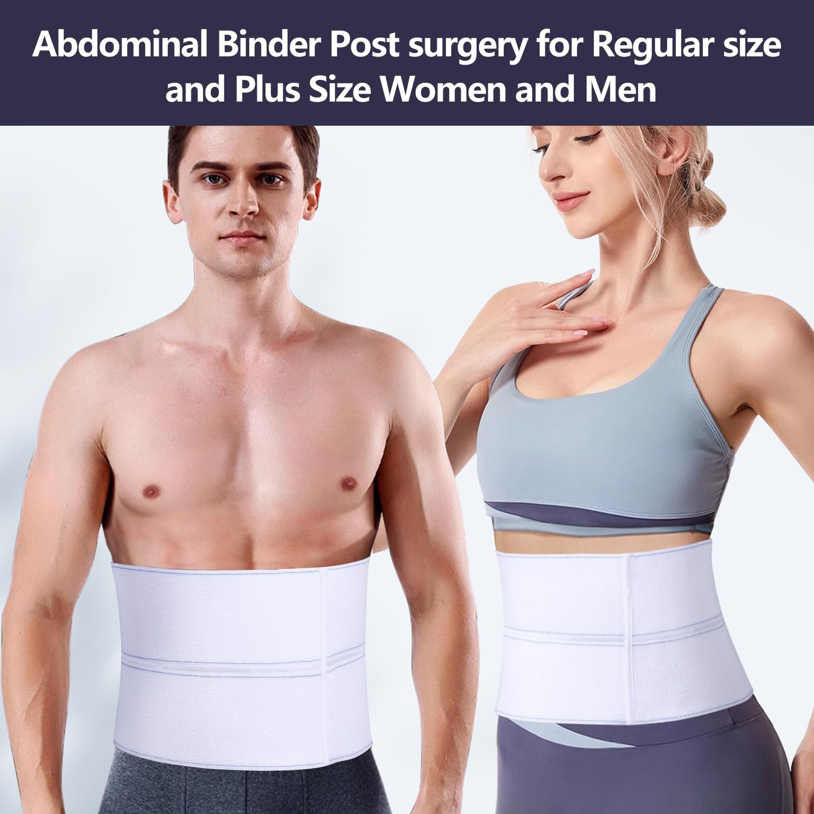 Elastic Universal Post Surgery Abdominal Binder Lower Waist Support Belt, Wid…