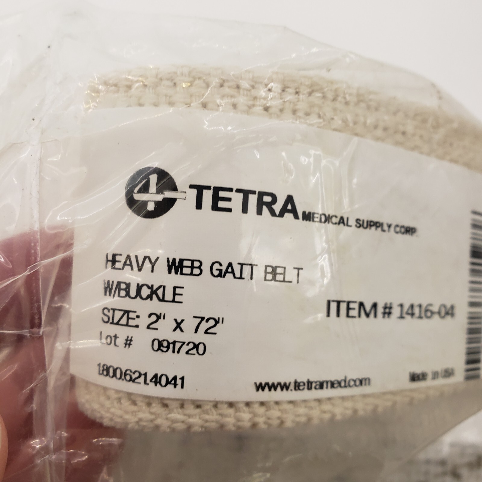 TETRA MEDICAL SUPPLY, HEAVY WEB GAIT BELTW/BUCKLESIZE: 2″ x 72″, 1416-04