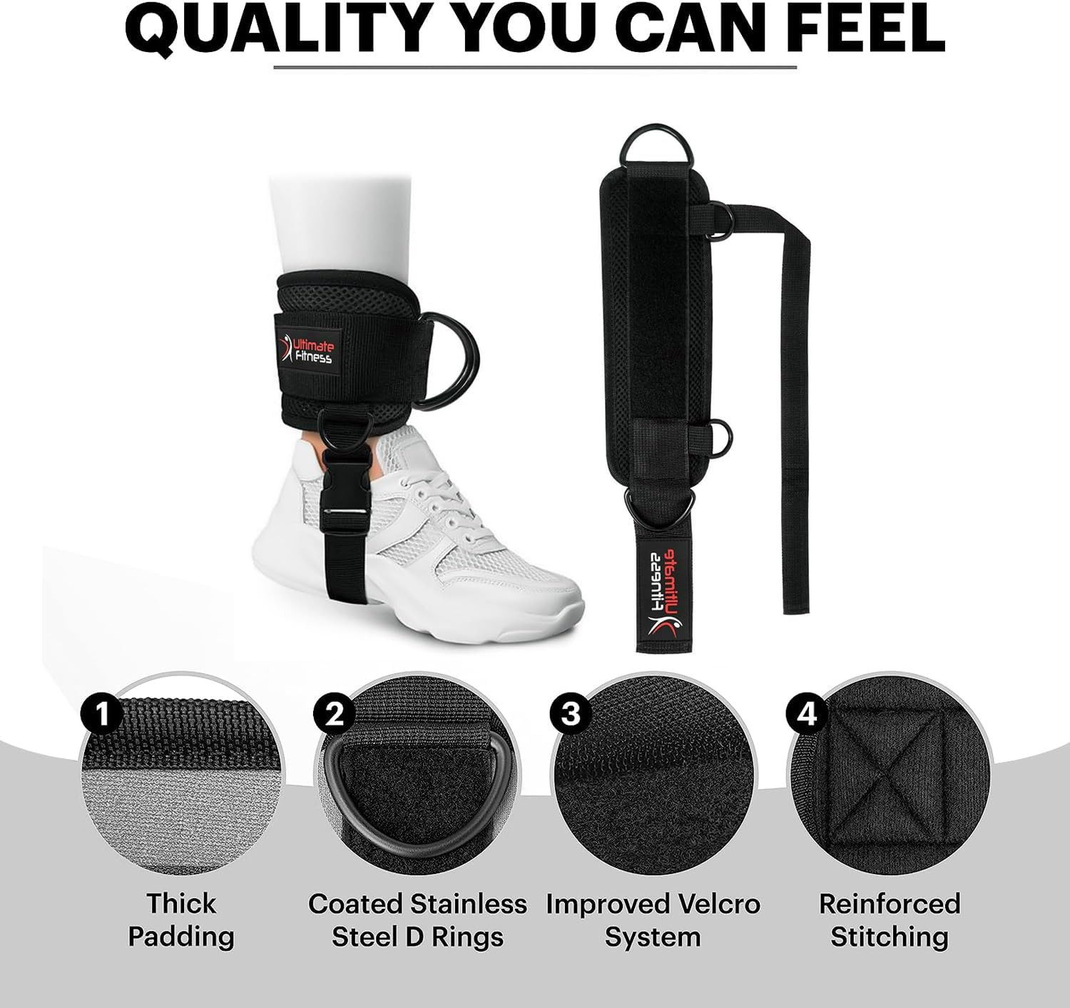 Premium Neoprene Ankle Straps for Cable Machines – Booty & Leg Workouts