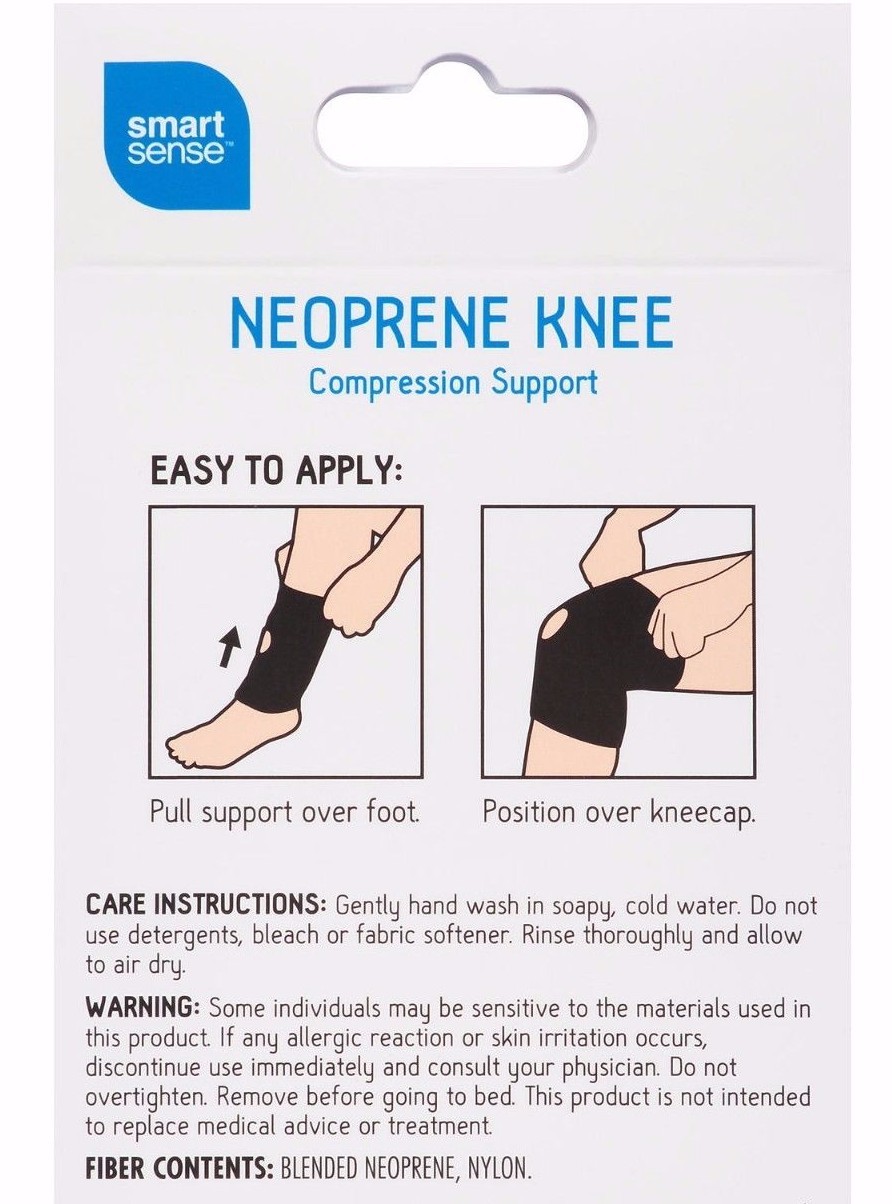 Smart Sense Neoprene Knee Compression Support Small/Medium – Black