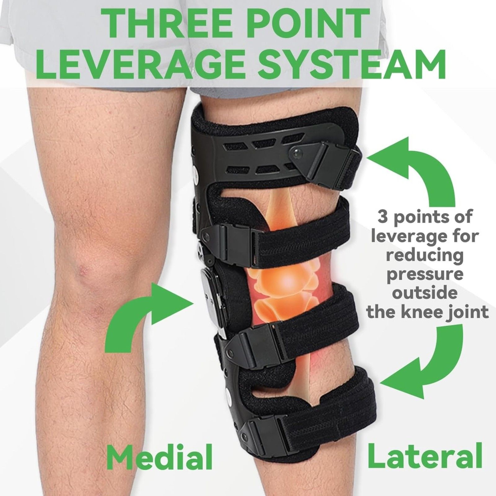 NEW Lateral Unloader Knee Brace OA Osteoarthritis Bone-on-Bone Pain Left Outside