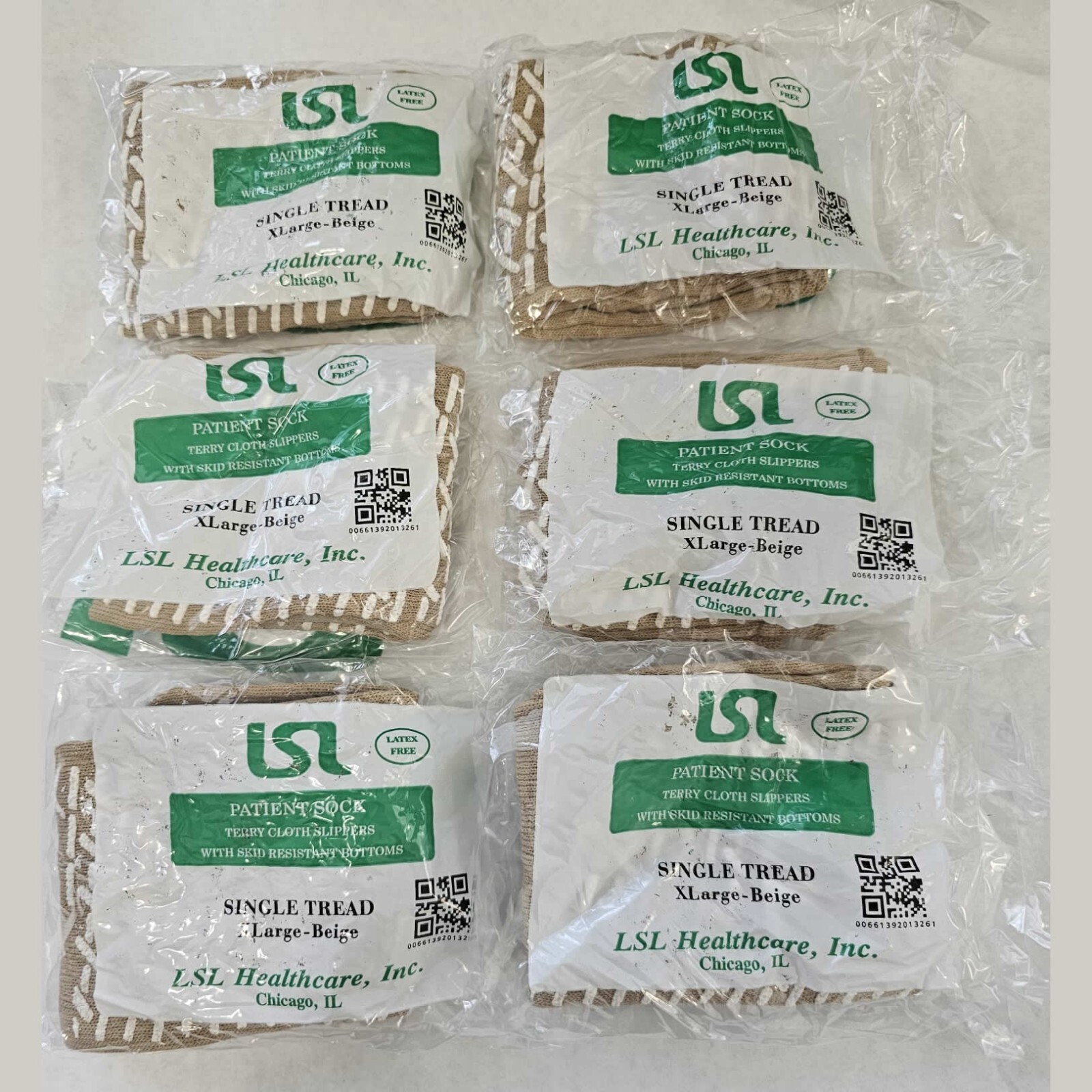 Non-Slip Hospital Socks E11218XL Beige Size XL LSL Healthcare 6 Units