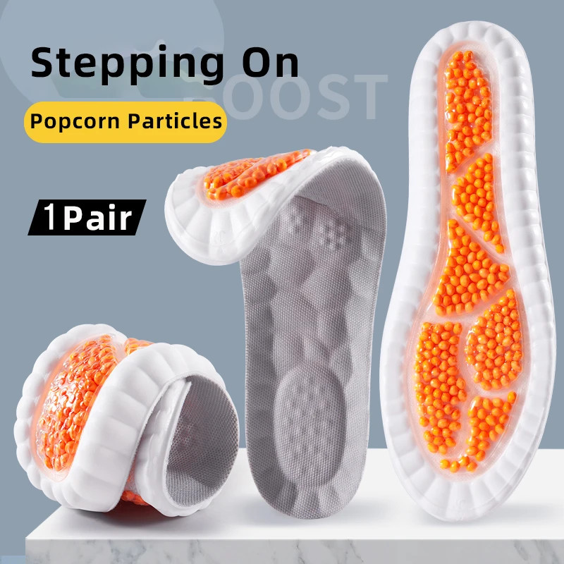 New Sport Insoles For Shoes High Elasticity Triple Shock Absorbing Sole Pad PU M