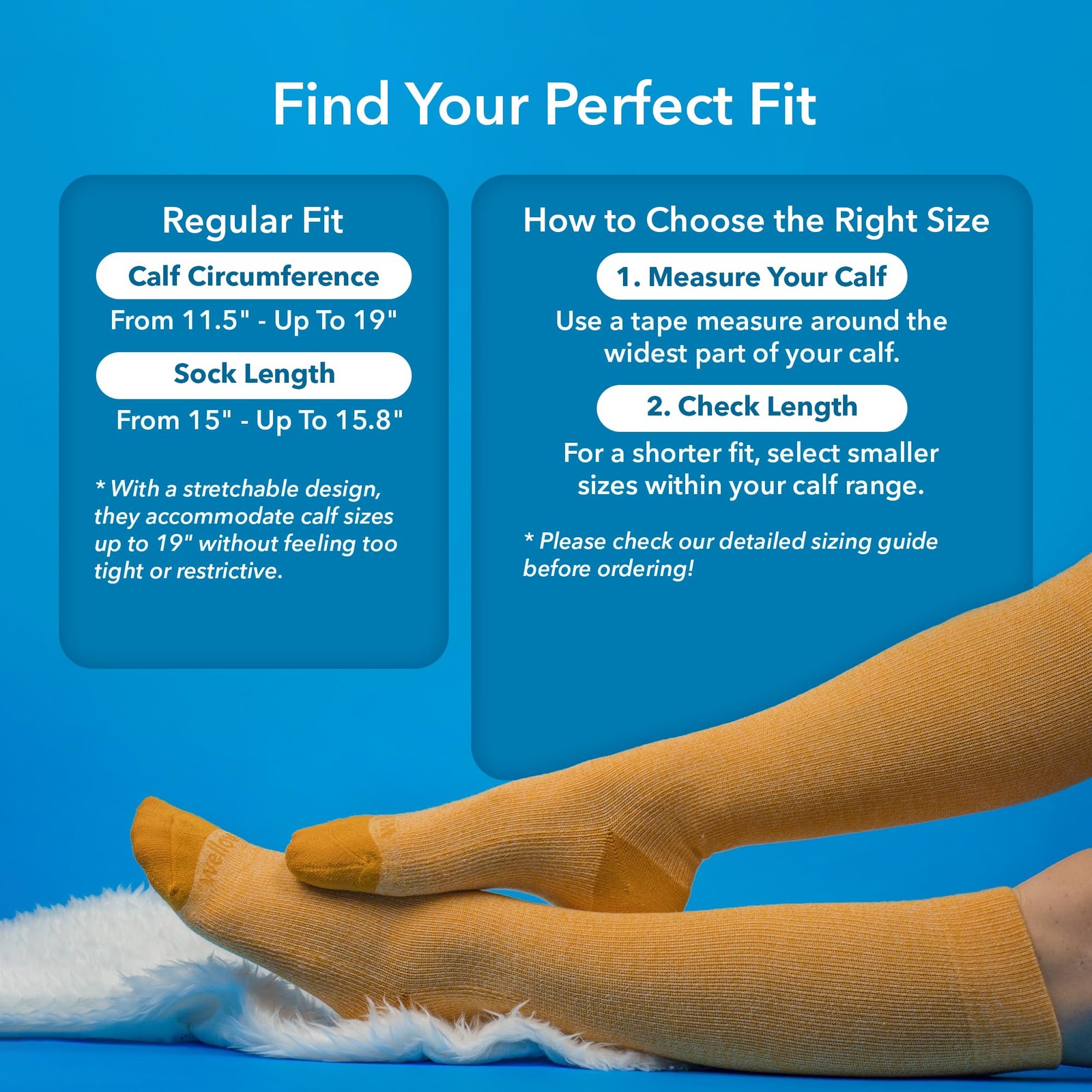 Premium Compression Socks Knee High Bamboo Viscose 18-25 mmHg Men Women Regular