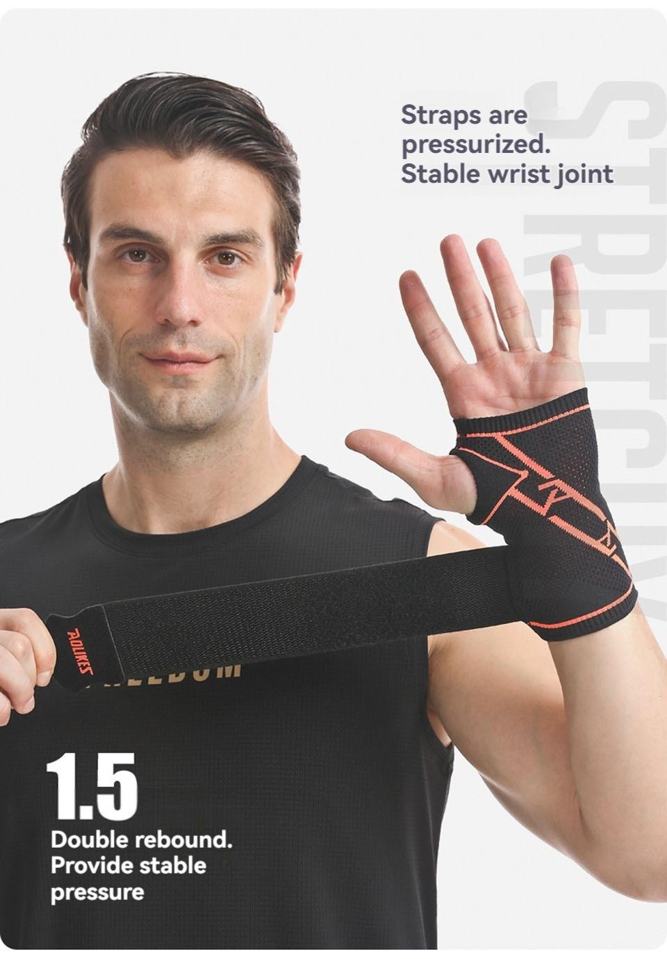 Aolikes 1pc Wrist Guard Support Arthritis Gloves Sprain Band Elastic Bandage Wri