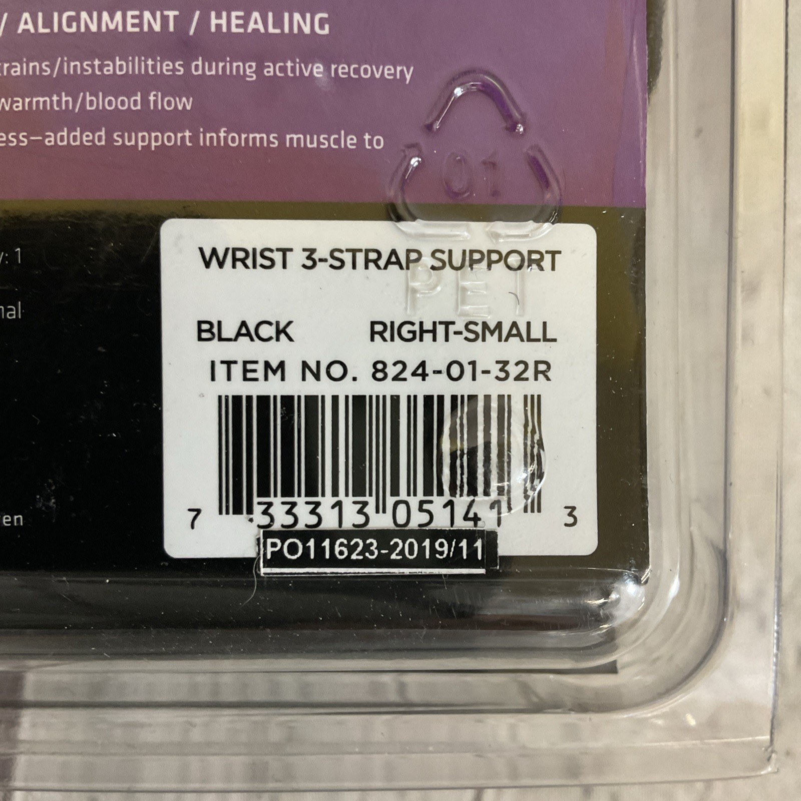 Shock Doctor 824-01-32R Level 3 Right-Handed Wrist 3-Strap Support S Small