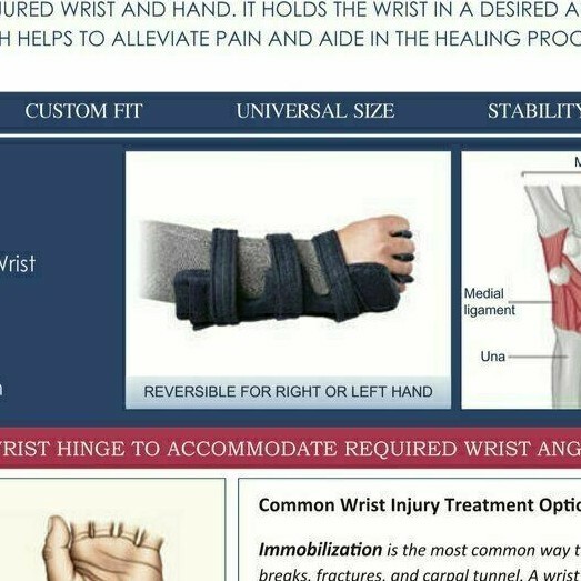 Vertaloc Performance Wrist Support Brace Universal VL307PWB Dark Navy Blue w Bag