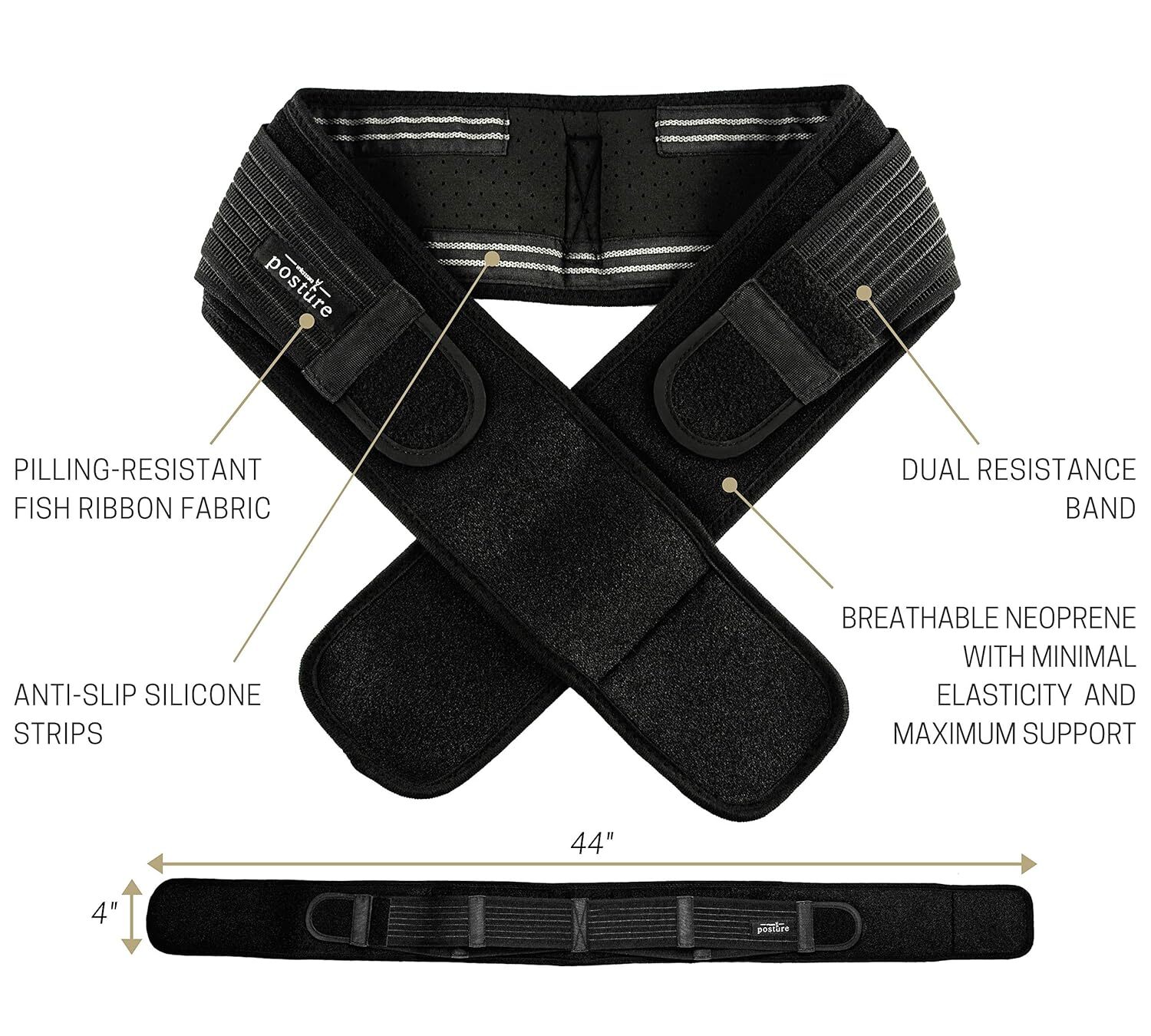 Sacroiliac Hip Belt for Women and Men That Regular (Hip Size 32″- 45″), Black