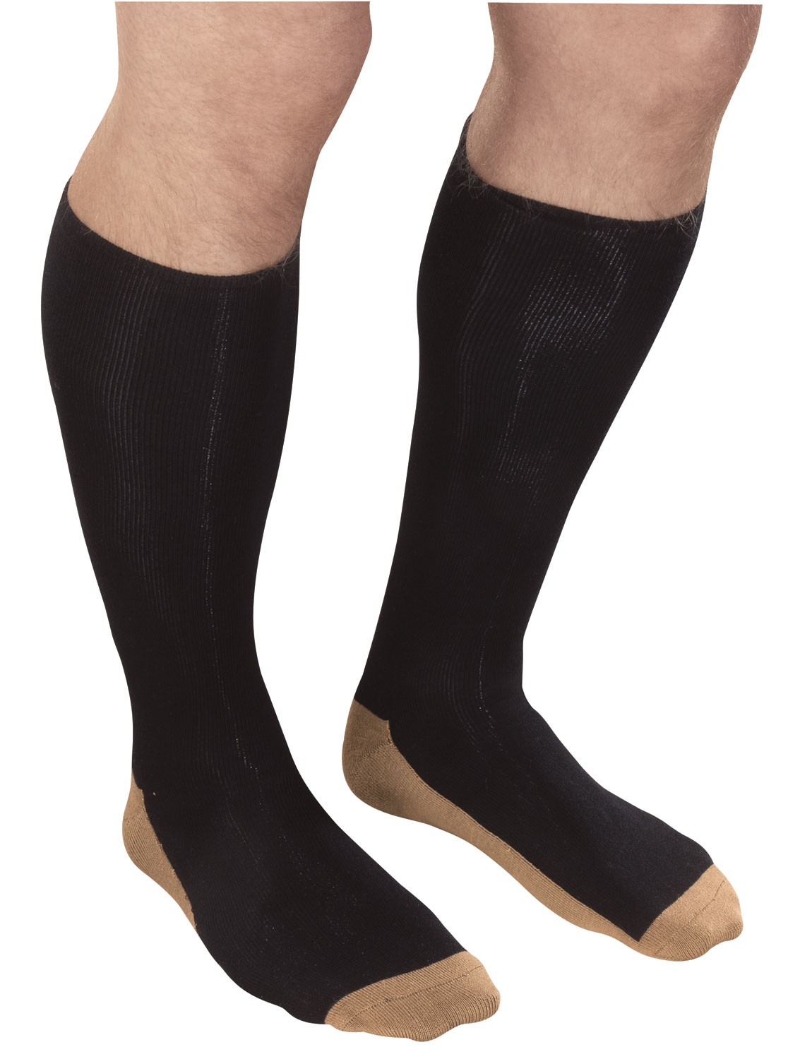 Silver Steps Copper Compression Socks, 1 Pair, Black, Womens