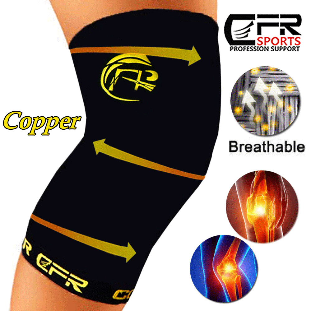 Copper Knee Brace for Arthritis Pain Support Sleeve Compression Sports Workout @
