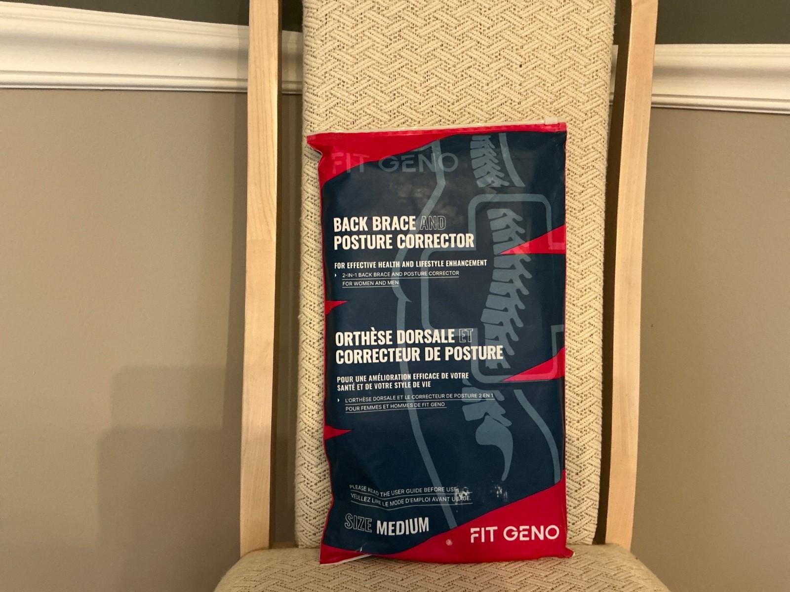 Fit Geno Back Brace and Posture Corrector Pink size M new