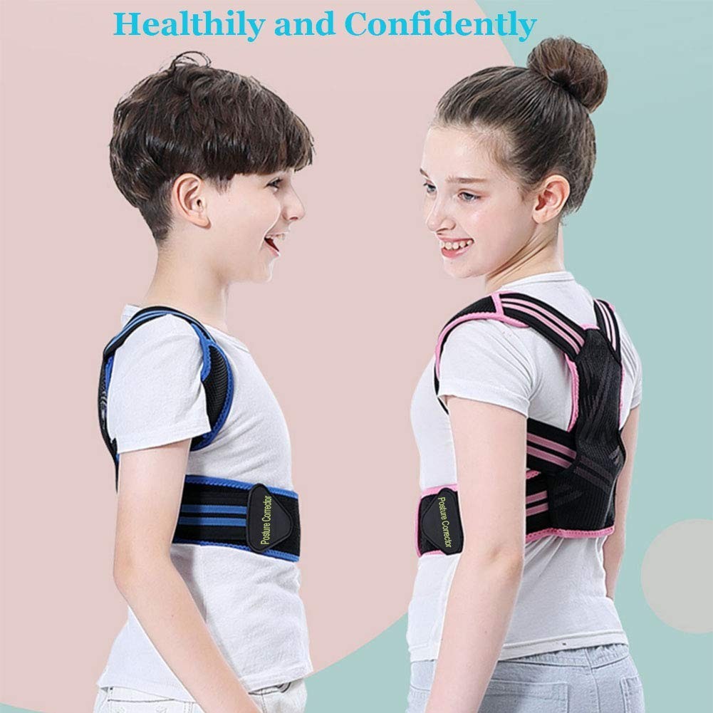 Adjustable Posture Corrector for Kids & Teens – Upper Back Brace for Slouching,
