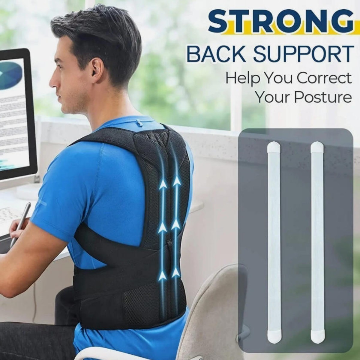 Adjustable Posture Corrector Low Back Support Shoulder Brace Belt for Men Women✅