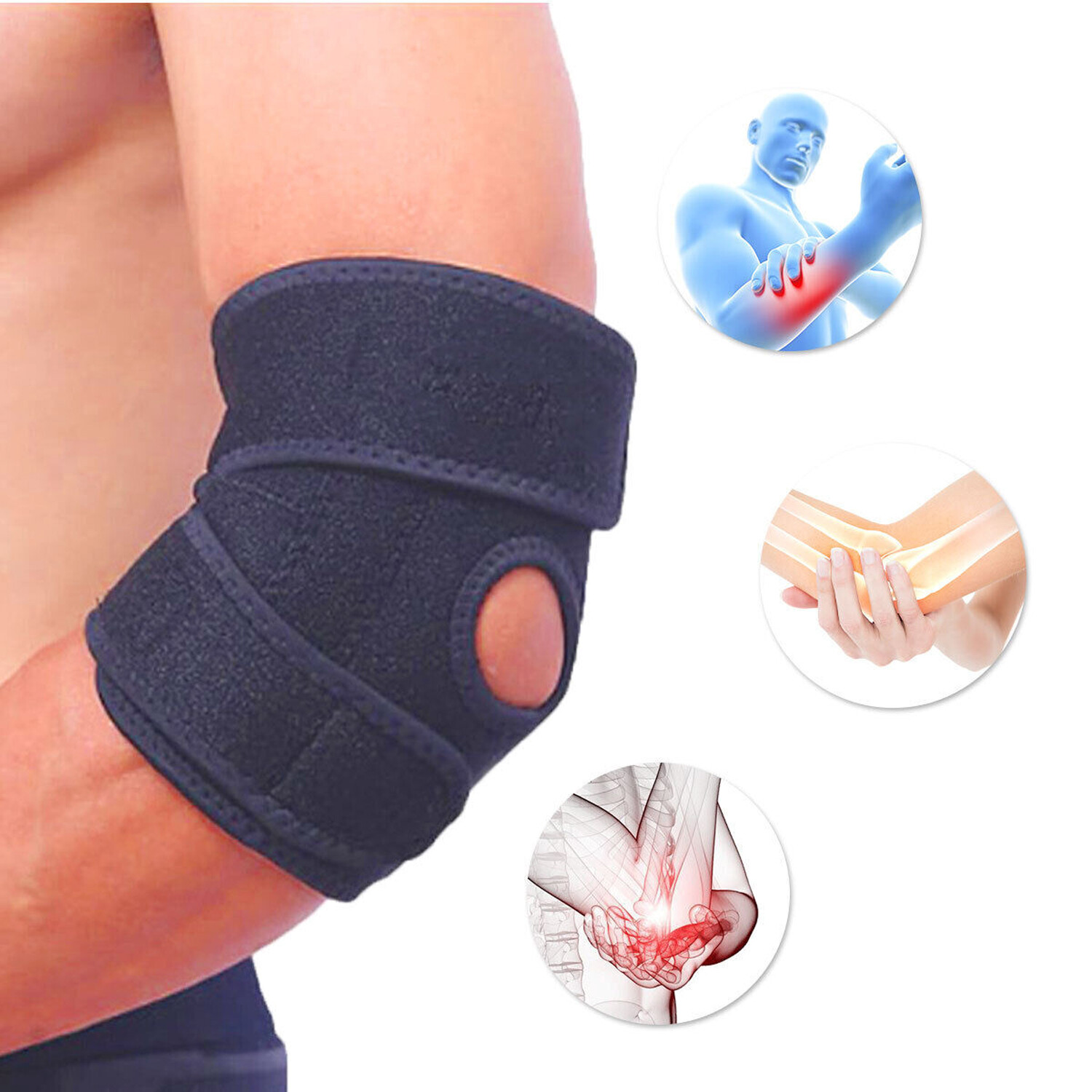 Tennis Elbow Brace Support Sleeve Arthritis Tendonitis Arm Joint Pain Band Wrap
