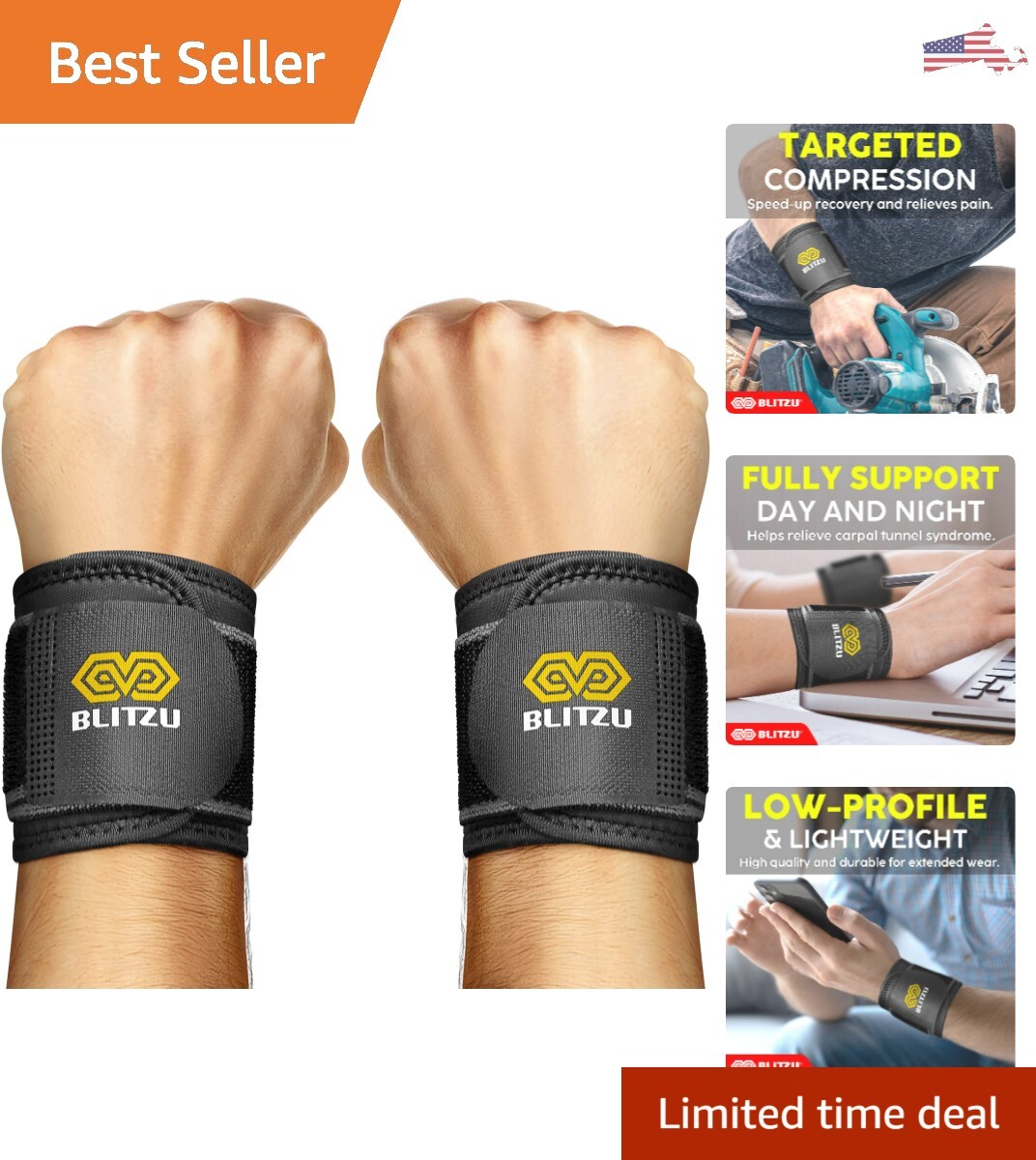 Comfortable Fit Wrist Brace – Multi-Purpose Compression Strap – Pain Relief
