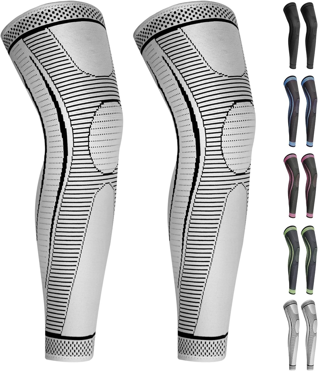 Large 2 Pack Compression Sleeves with Breathable Nylon for Active Lifestyles