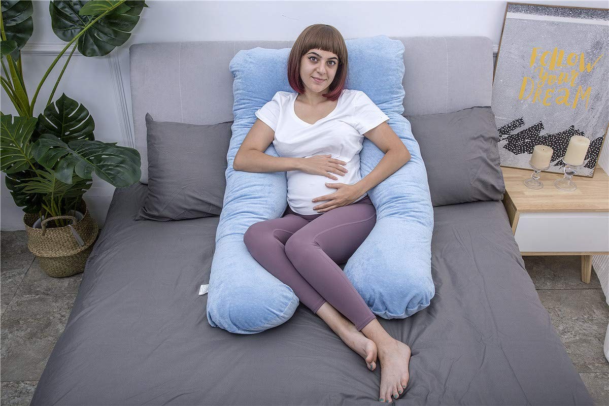 Pregnancy Pillow, U Shaped Full Body Pillow for Maternity Support, Sleeping P…