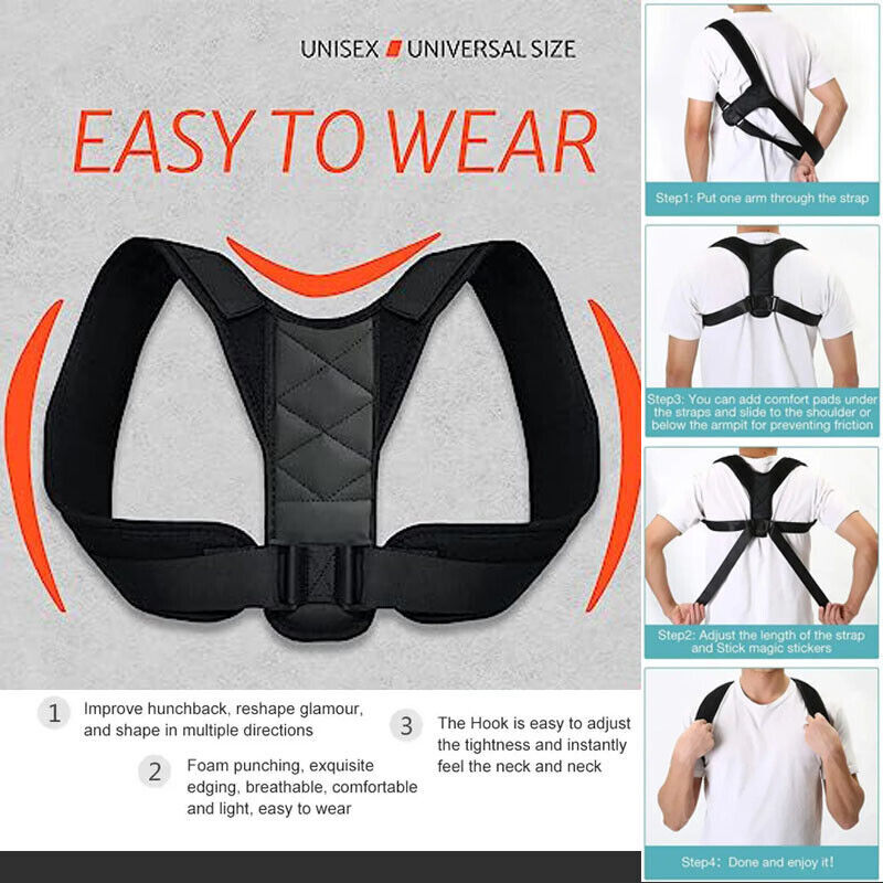 Adjustable Posture Corrector Brace – Back Support, Pain Relief, Comfort Fit