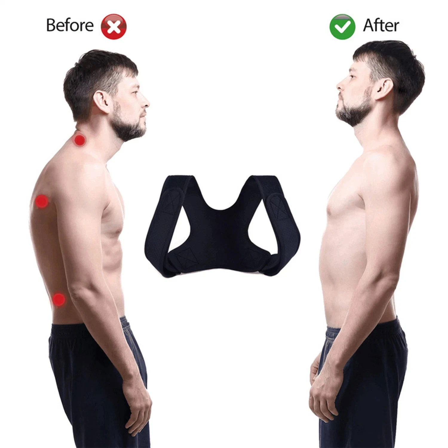 Back Posture Corrector Shoulder Straight Support Brace Belt Therapy Men Women