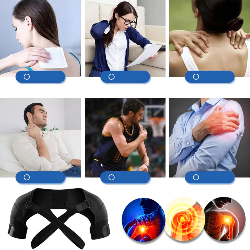 Double Shoulder Brace Torn Rotator Cuff Pain Relief Support Therapy Sleeve Wrap