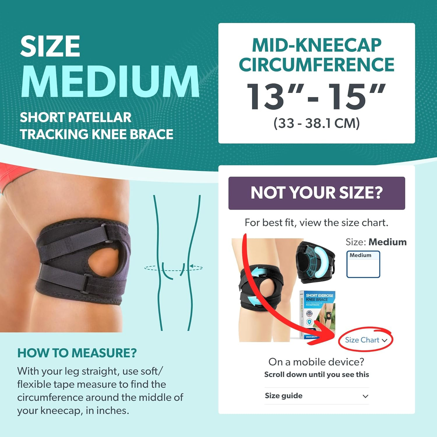 Patellar Tracking Knee Brace – Running, Exercise, Basketball Support Sleeve Stab