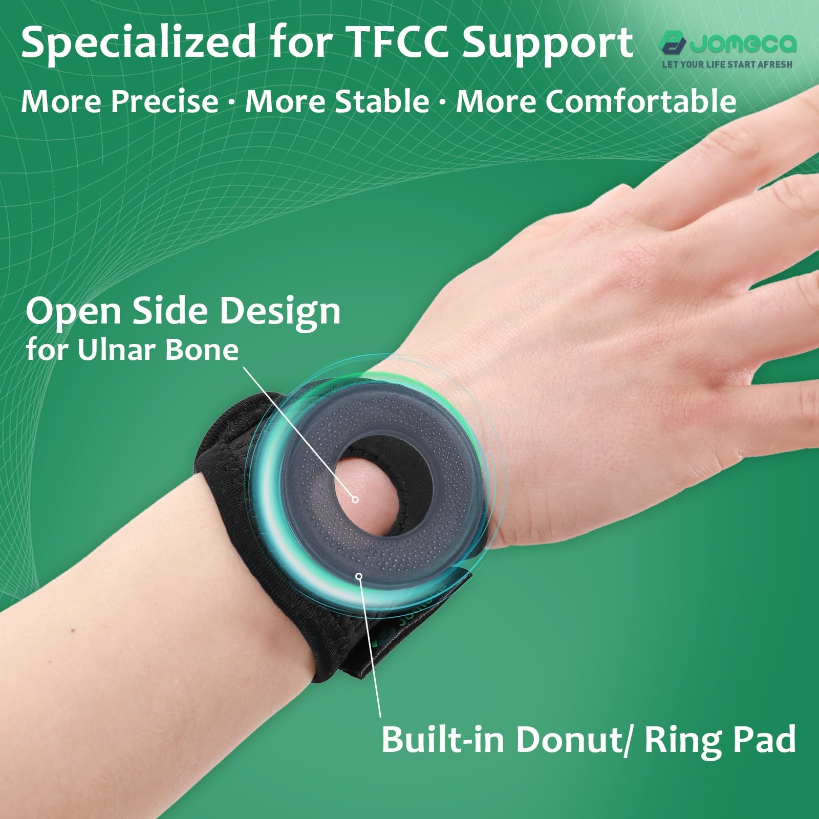 JOMECA Wrist Brace for TFCC Tears, Ulnar Wrist Pain Support, L/XL, Both Hands