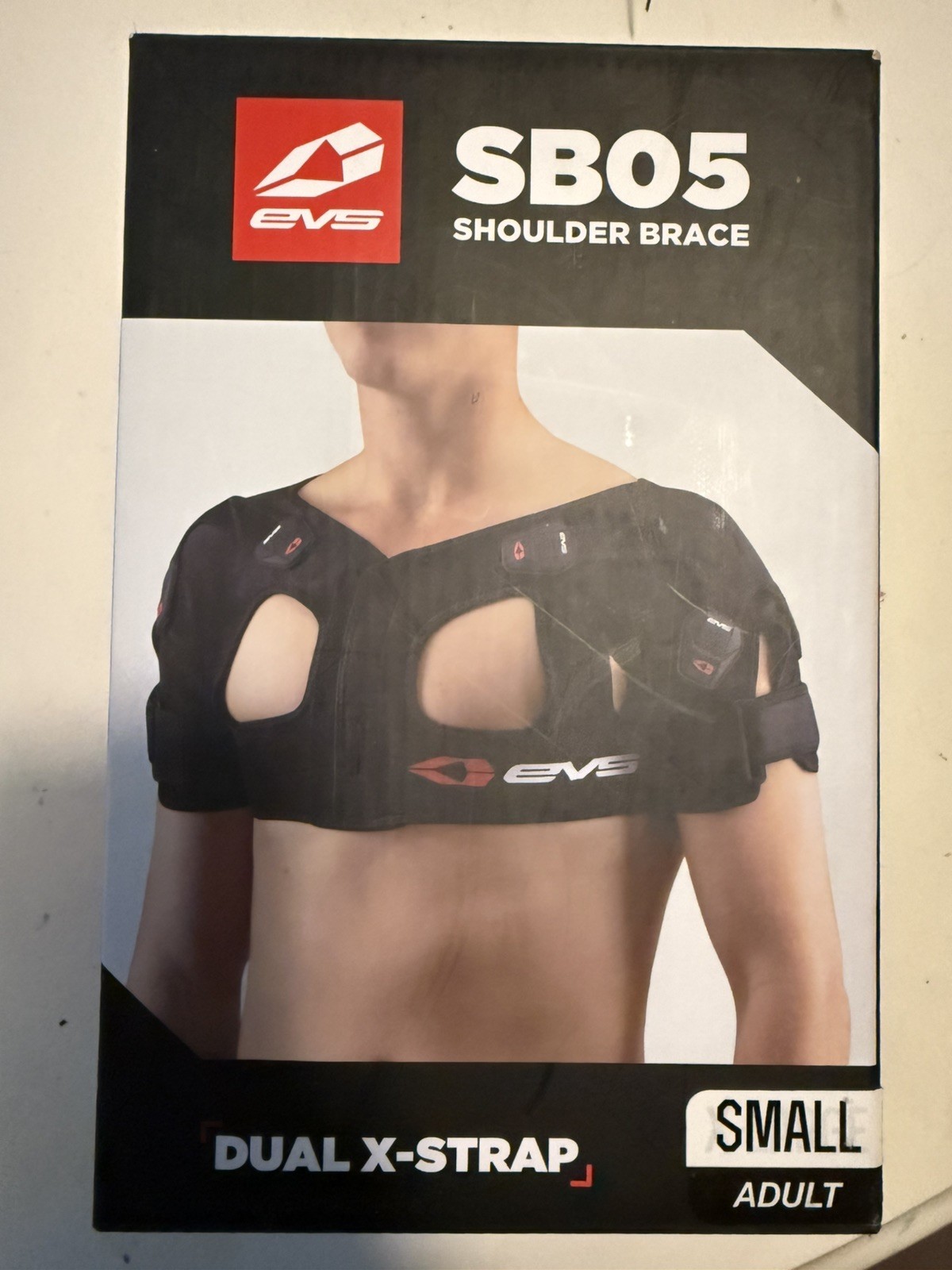 EVS SB05 Bilateral Shoulder Stabilizer Brace Black, Dual X-Strap – Sz. Small