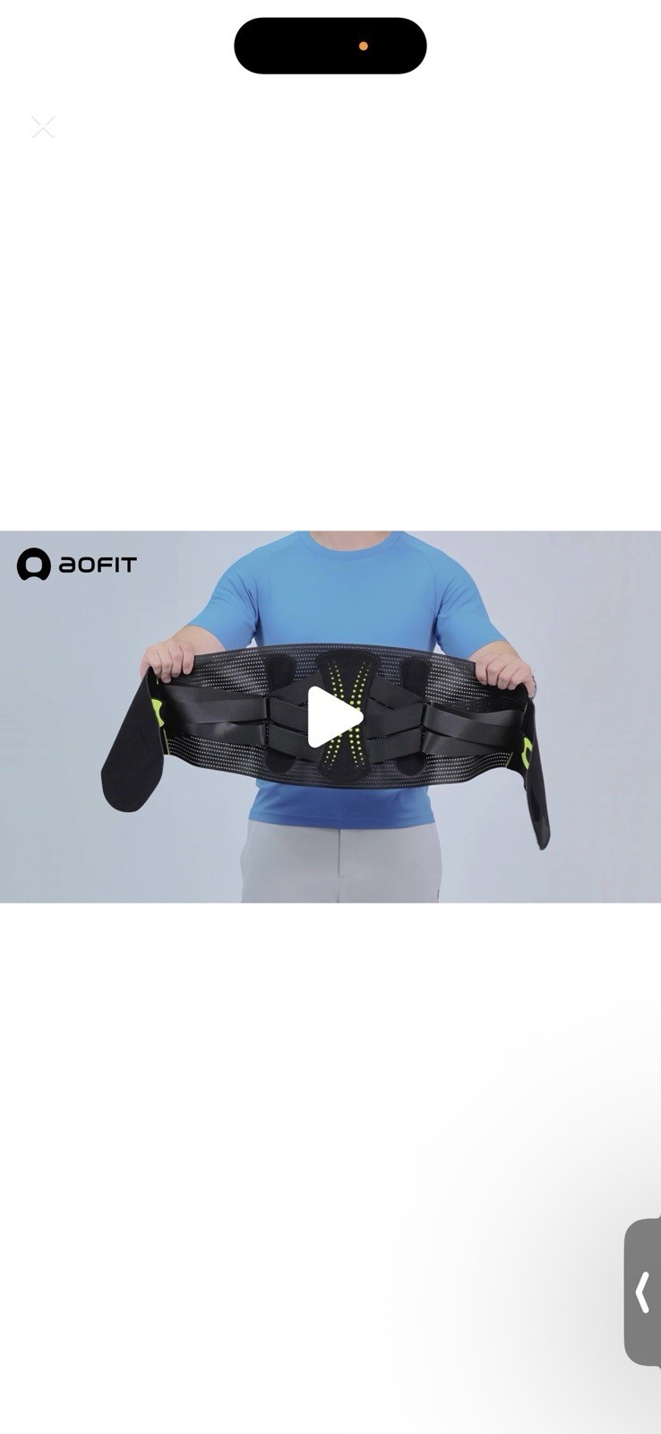 Aofit Adjustable Back Support Brace Black Yellow Unisex Body Area Back