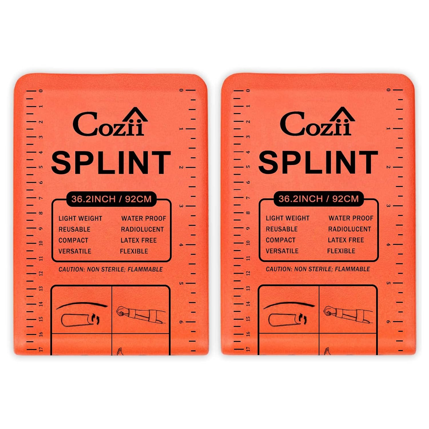 First Aid Splint, 36″ X 4.3″ Universal Aluminum Splints Kit, Waterproof First Ai