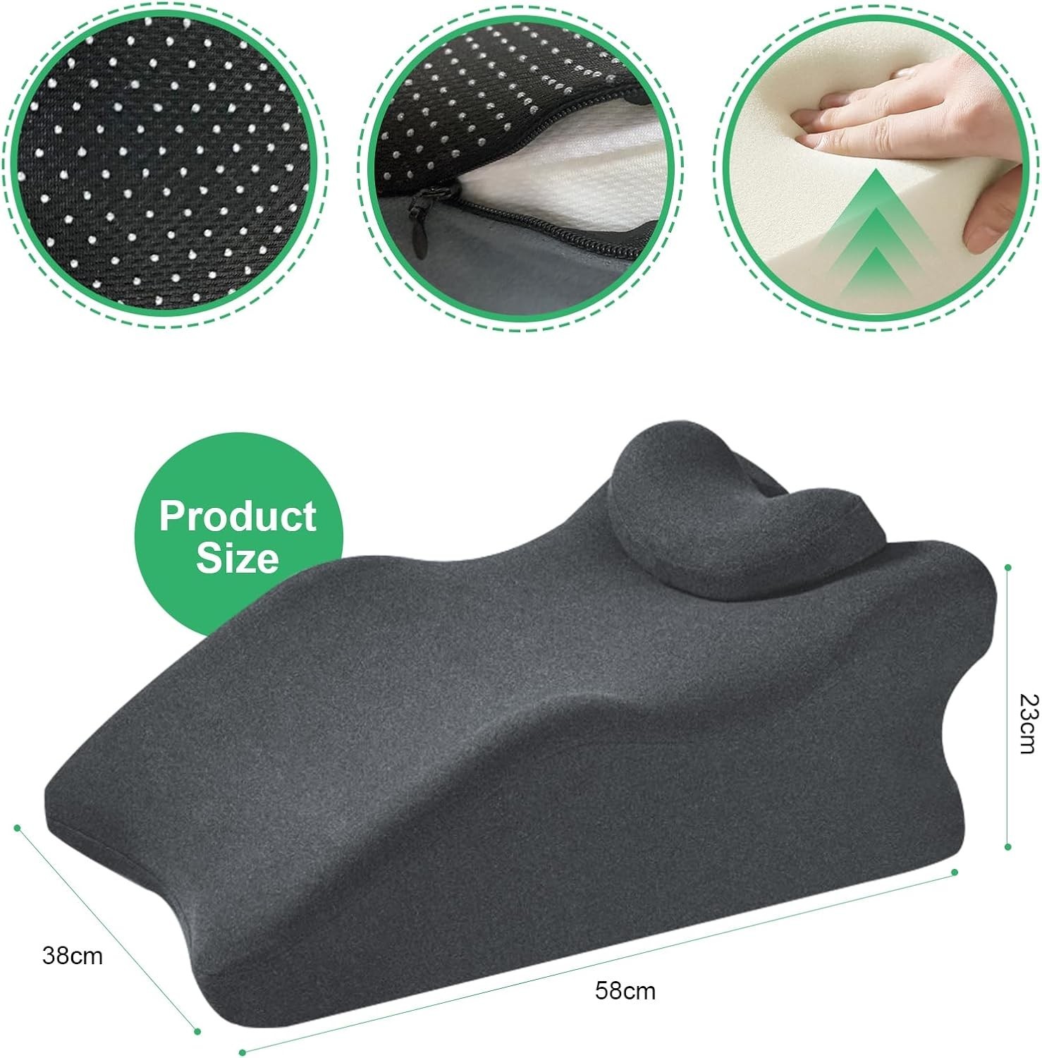 BCZETIH Adult Widened Intimacy Position Sex Pillow for Dark Grey, Grey