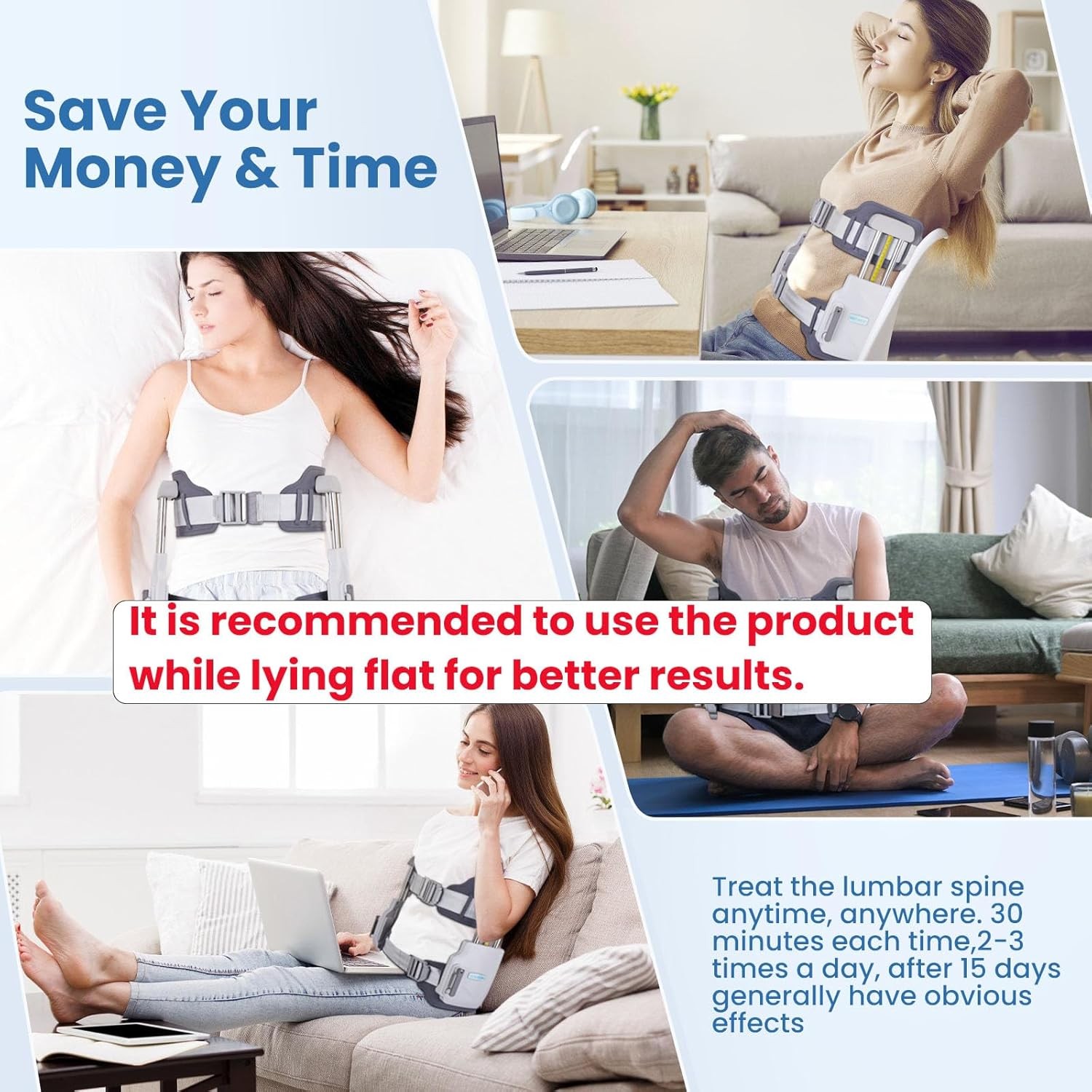 Spinal Decompression Belt Manual Lumbar Traction Device
