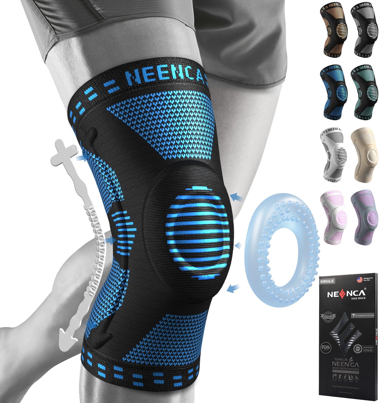 Rodilleras para Alivio del Dolor de Rodilla Mangas de Compresion con Almohadilla