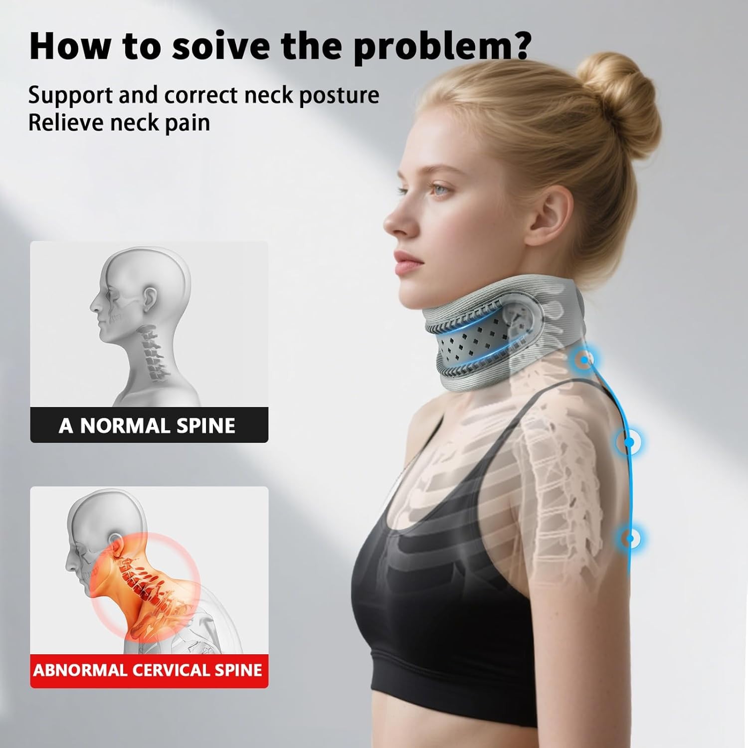 Adjustable Neck Brace Support Wrap,Support Cervical Collar,Relieve Neck Pressure