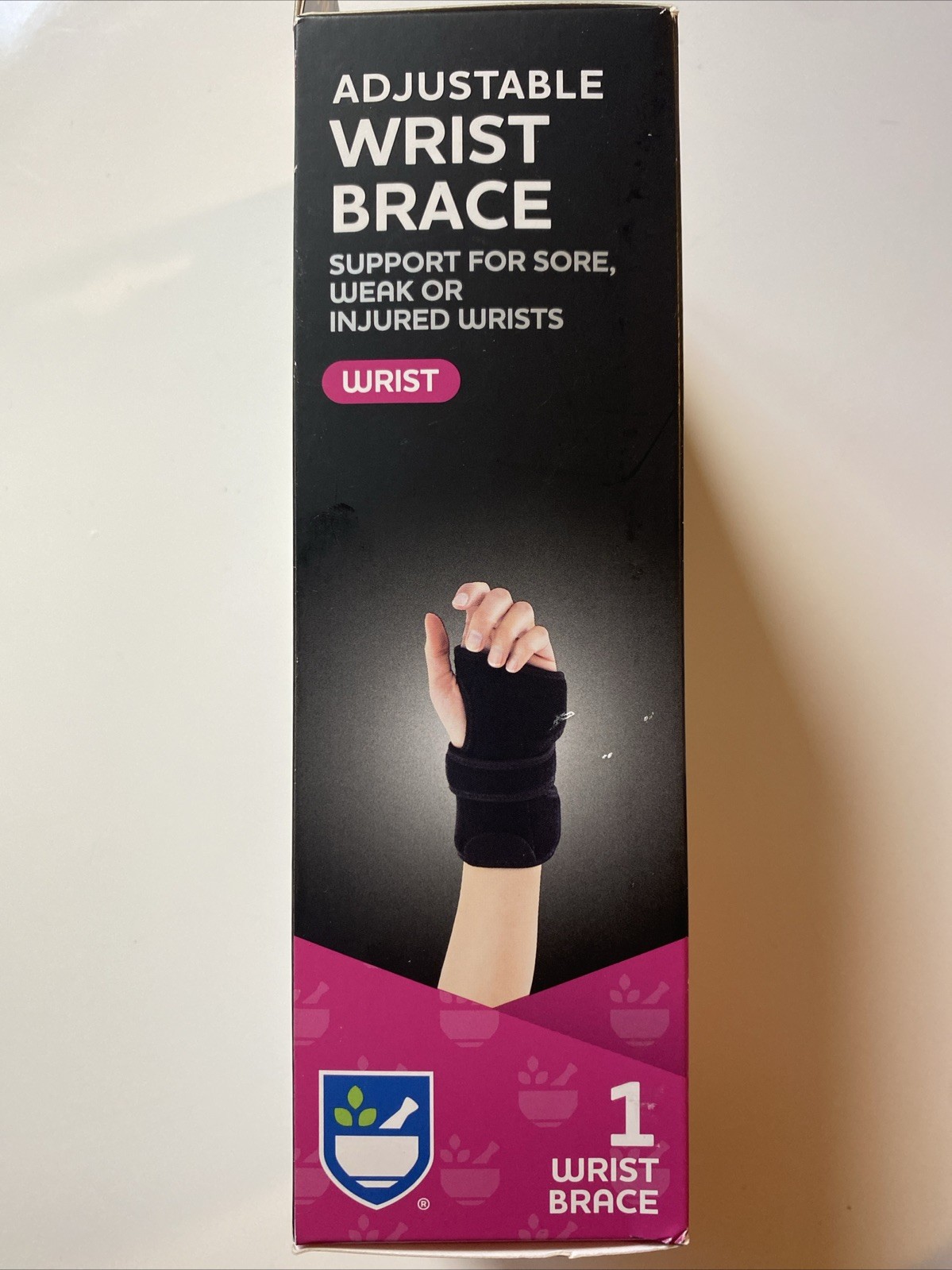 RITE AID, Adjustable WRIST BRACE Left Hand, Size: S/M
