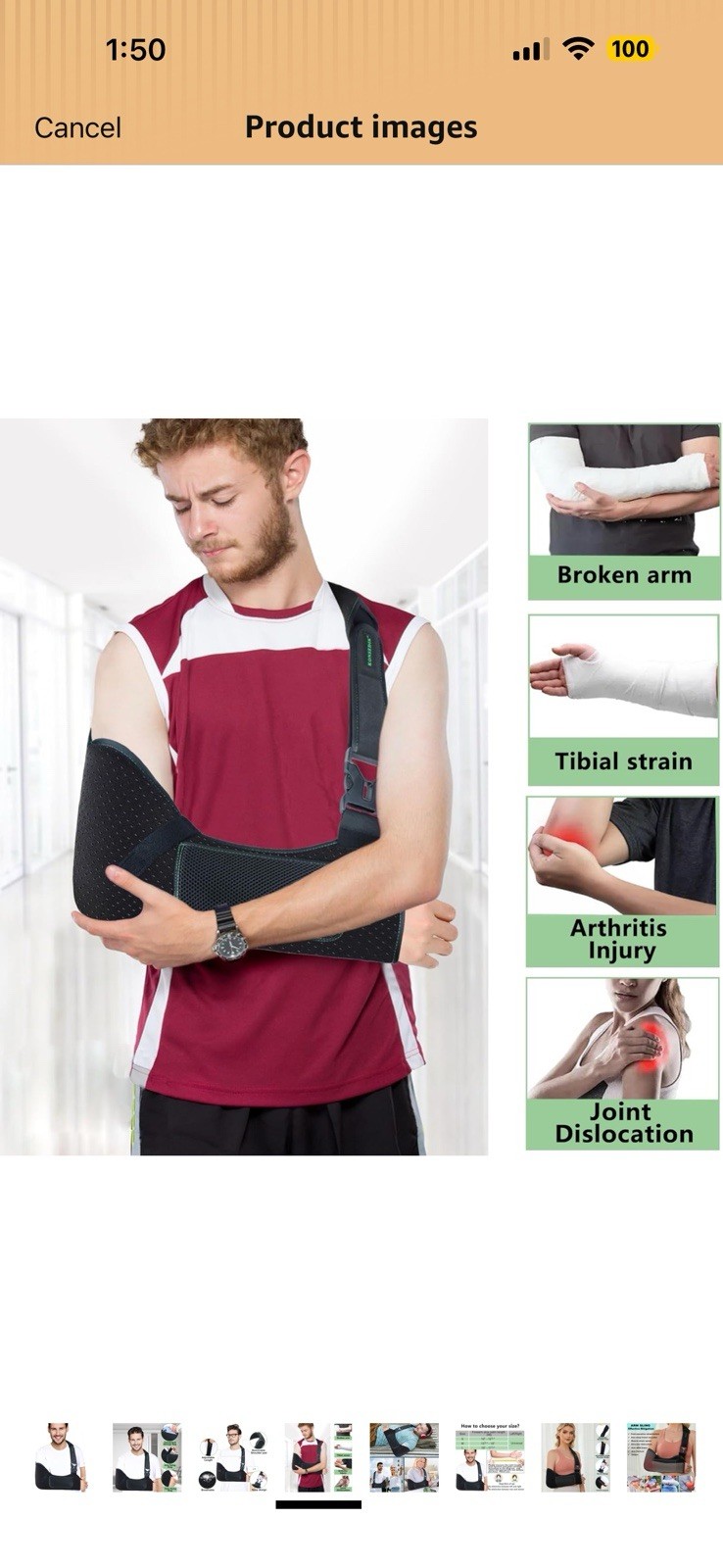 Arm Shoulder Sling for Men and Women,Porous comfort Medical Sling with Pocket