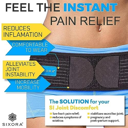 Sixora Back Brace for Lower Back Pain Women & Men – Sciatic Nerve Brace & Back B