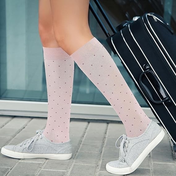 Plus Size Bamboo Compression Socks for Wide Calves 15-20 mmHg Knee High
