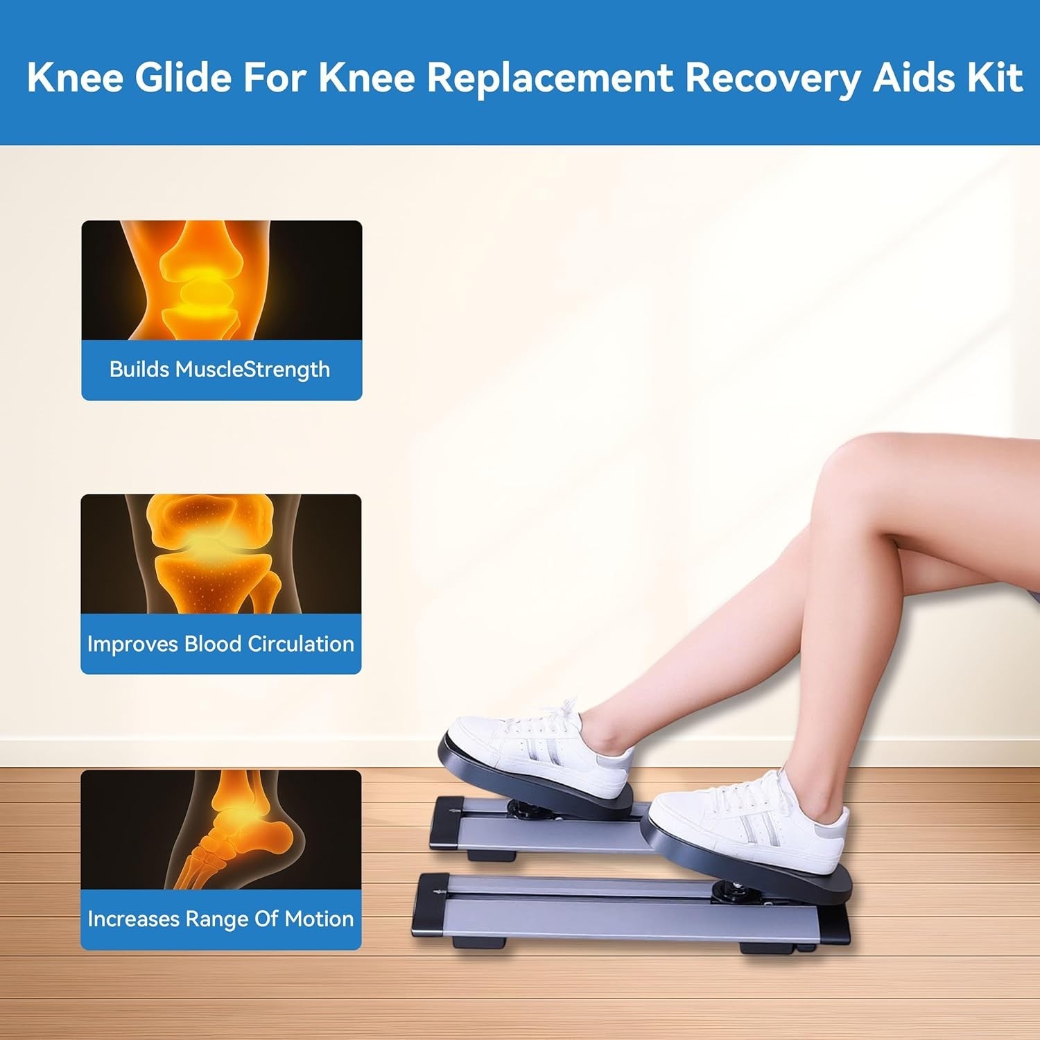 Knee Glide Physical Therapy Leg Exerciser for Knee and Hip Replacement Recovery