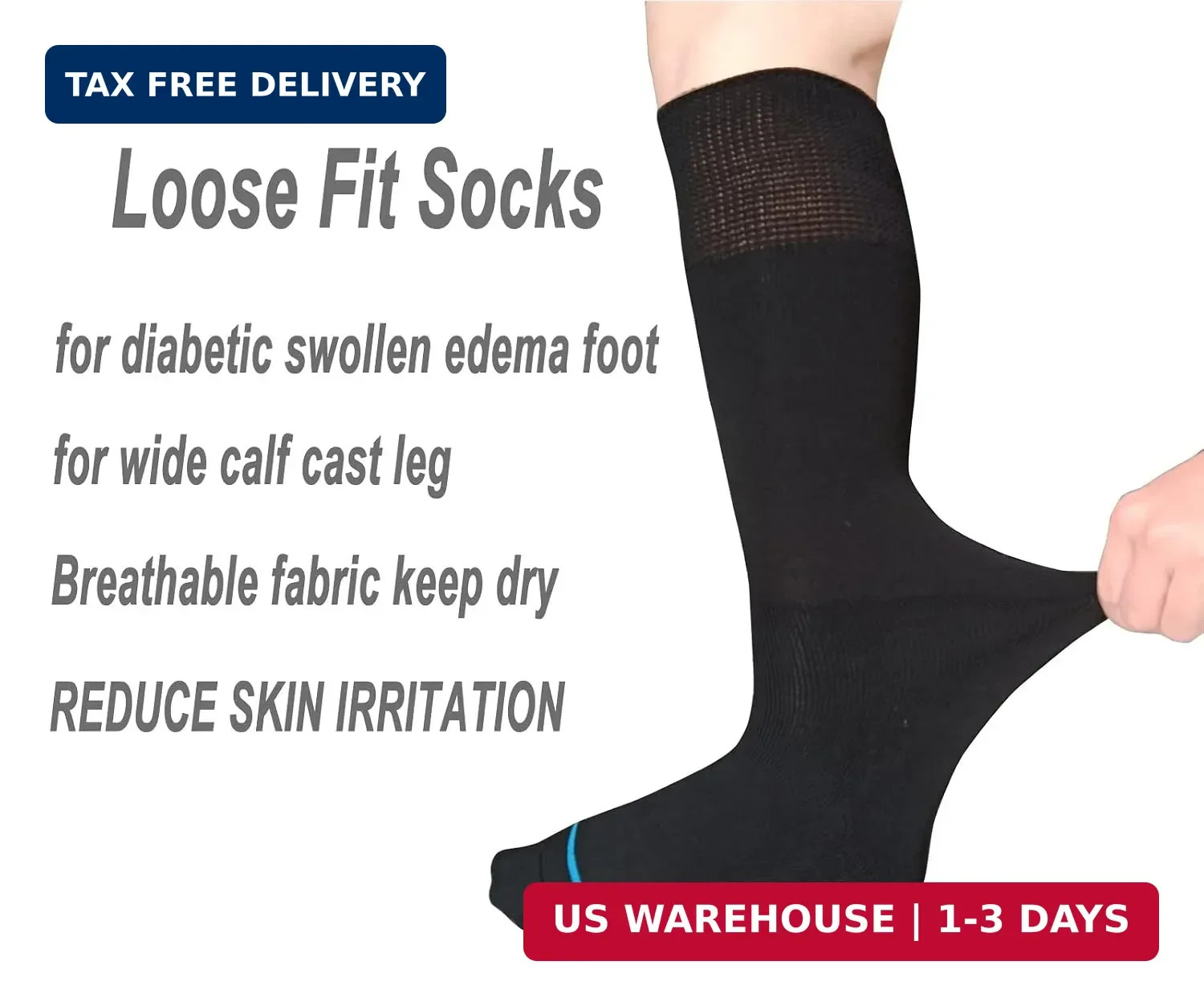 Walking Boot Socks Replacement Sock Liner for Orthopedic Walker Brace,Tube Socks