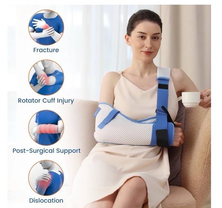 Willcom arm sling WLO 309B mesh version white blue LARGE RIGHT ARM UNISEX