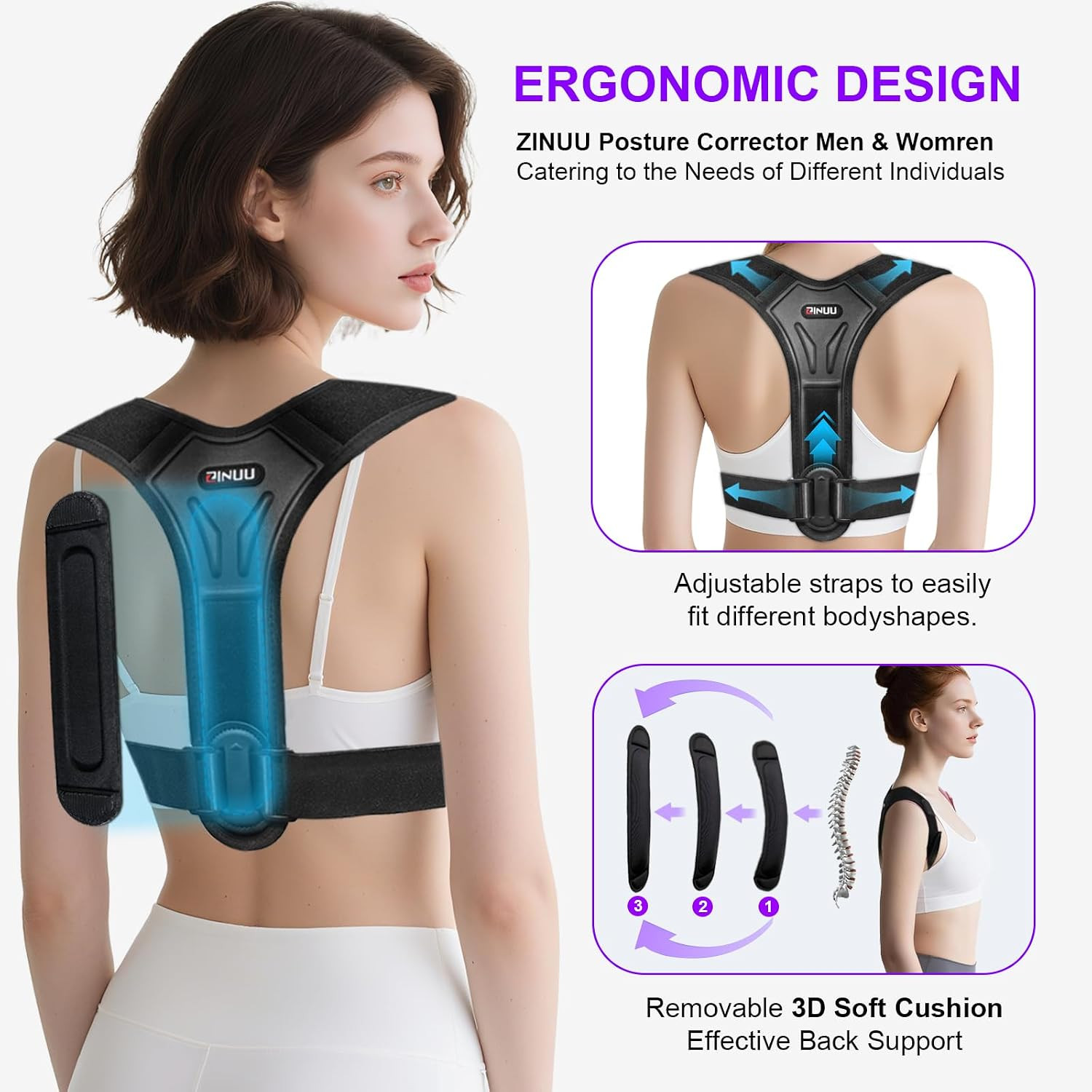 Posture Corrector for Women and Men, Upgraded Comfortable Upper Back Brace with