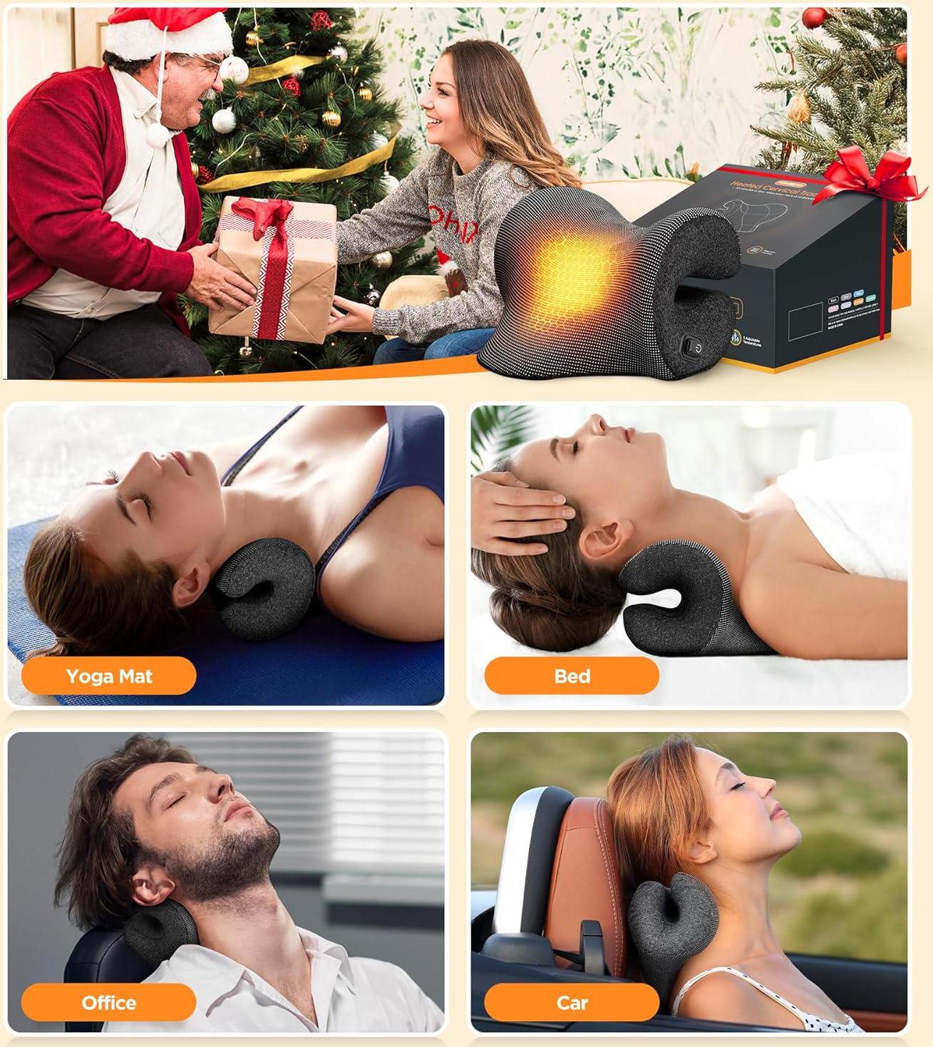 3s Heated Neck Stretcher for Neck Pain Relief, Graphene Heating Pad Neck Cloud