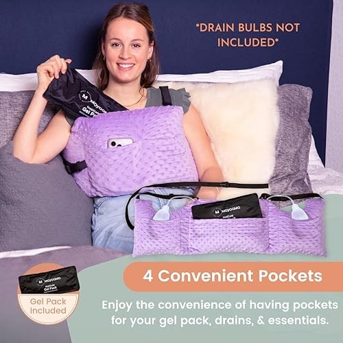 Post Mastectomy Pillow – Hands-Free Support, Secure Strap, Washable Cover, Breas