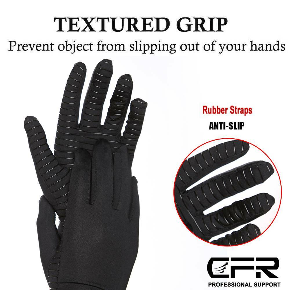 Copper Infused Compression Arthritis Gloves Rheumatoid Joint Pain Relief Hand @